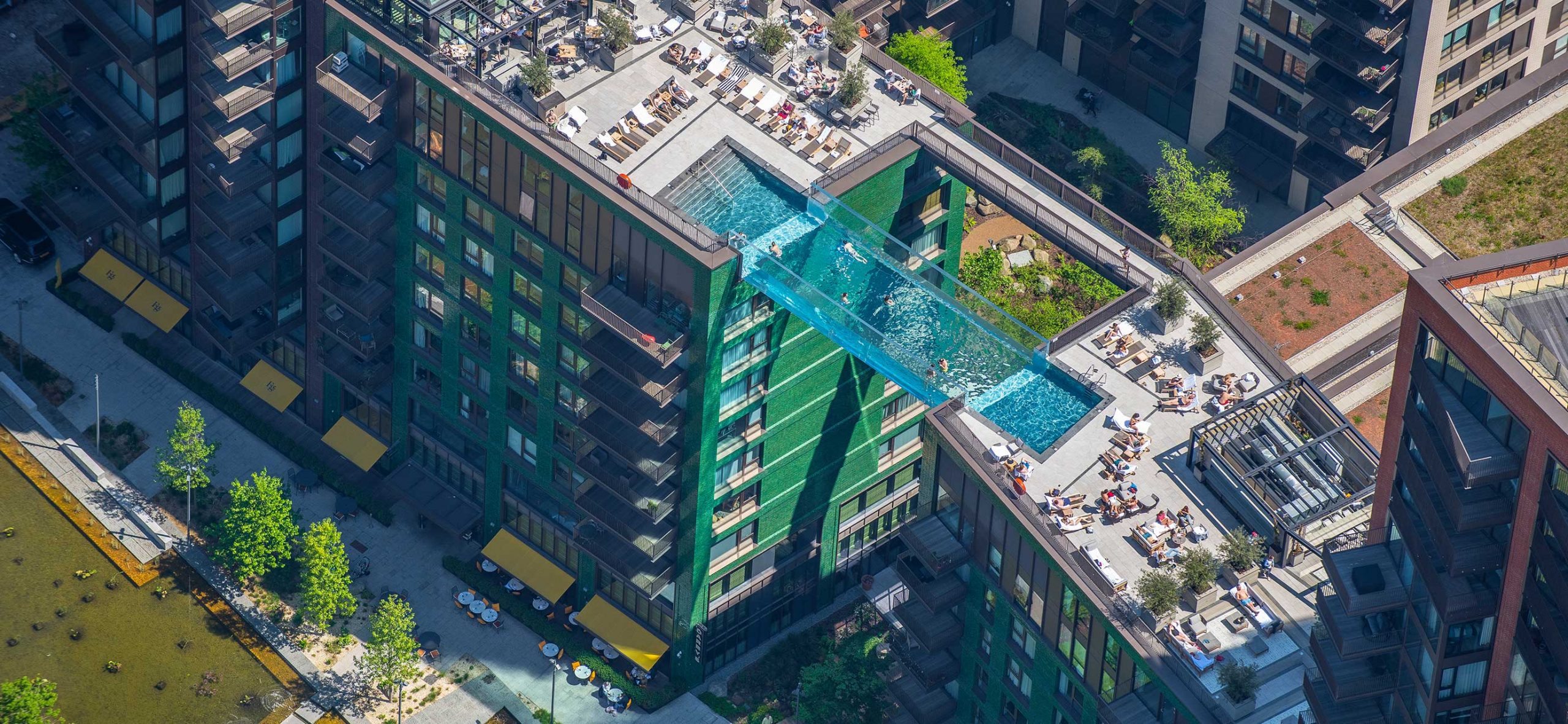Sky Pool at Embassy Gardens London - Aerial Banner