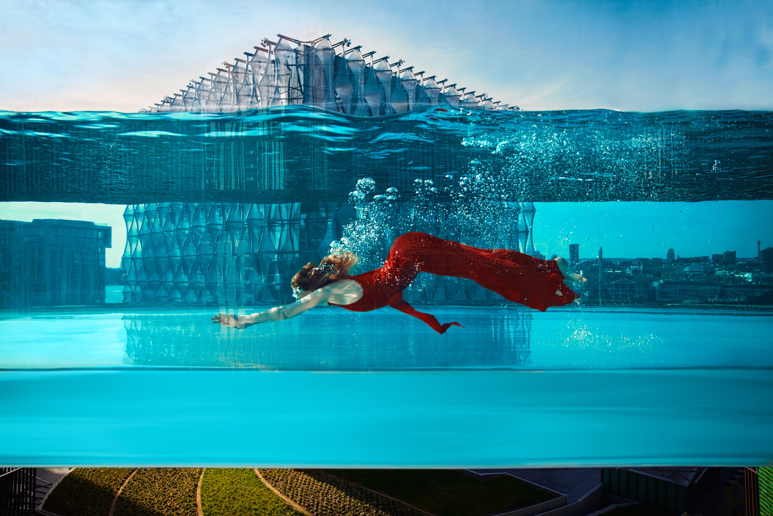 The photographers Wildash own the copyright of these images of the Embassy Gardens Sky Pool