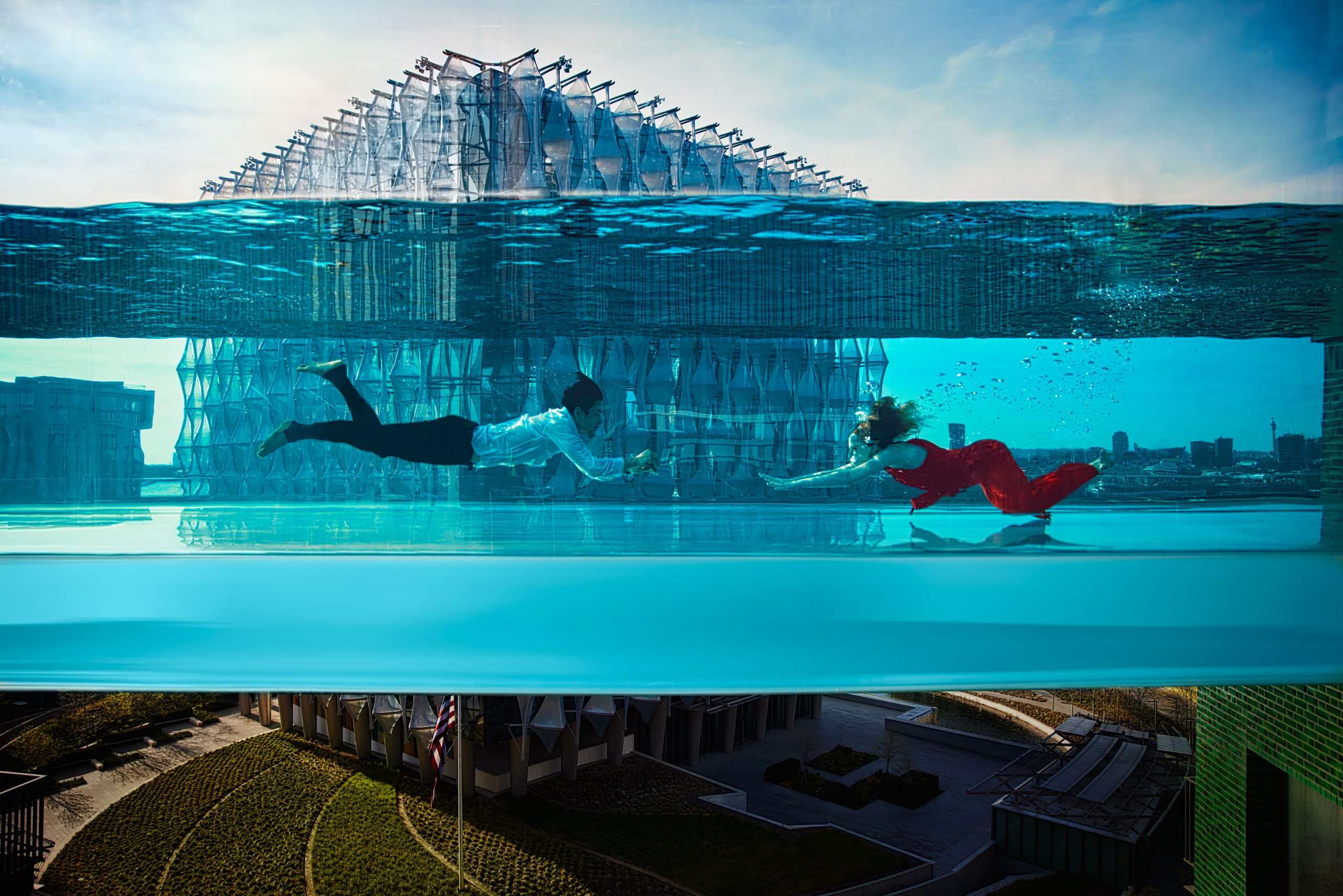 The photographers Wildash own the copyright of these images of the Embassy Gardens Sky Pool