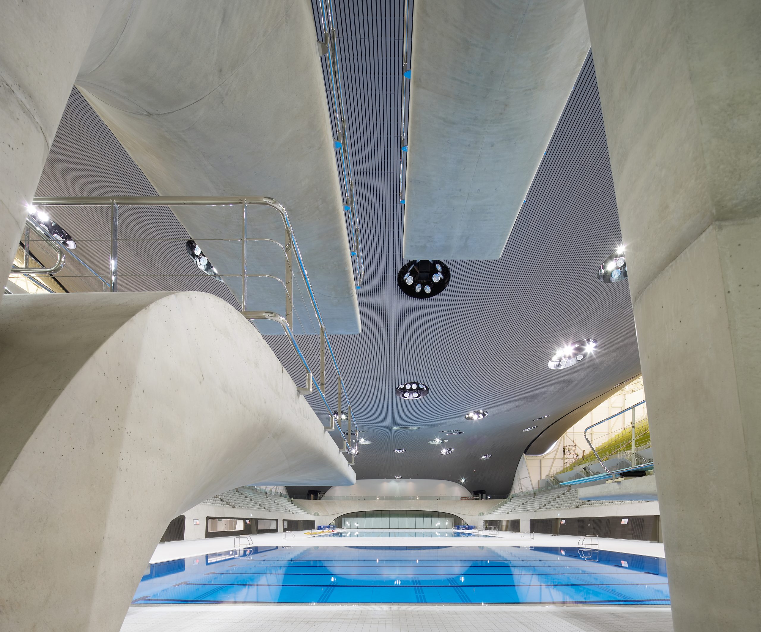 The photographers Hufton + Crow own the copyright of these images of the London Aquatics Centre by Zaha Hadid Architects.